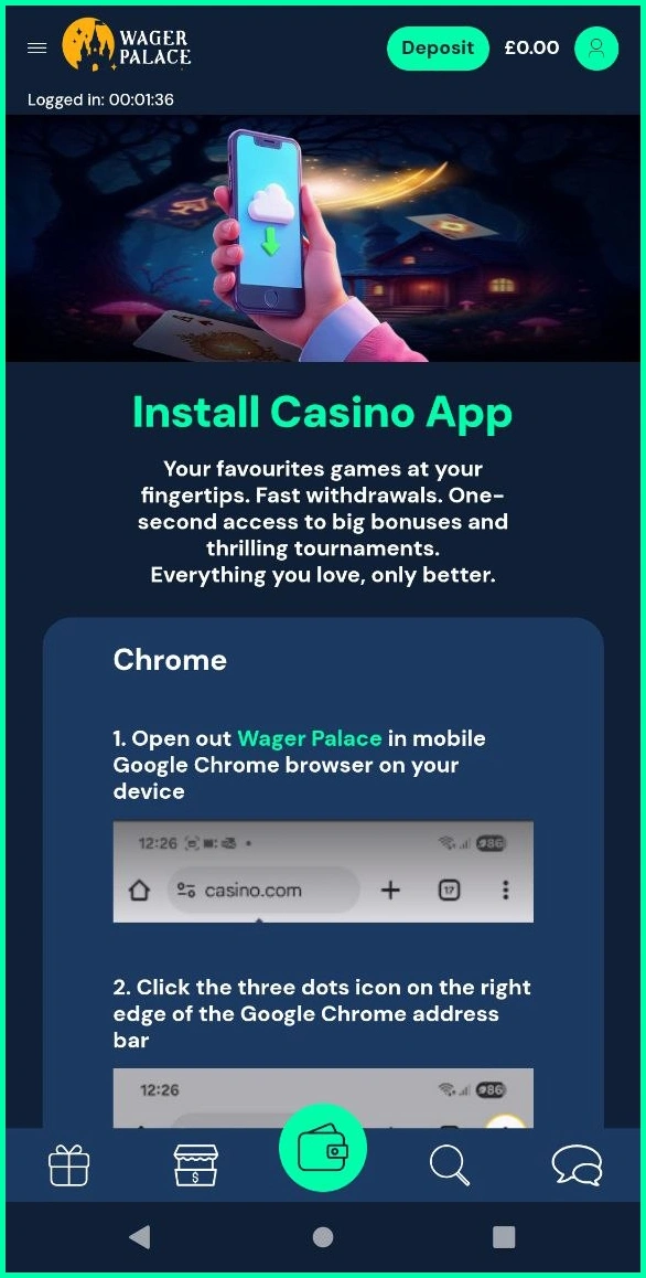 WagerPalace Casino– comparison of browser and app versions regarding user-gbiendliness